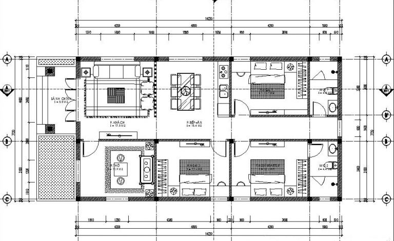 Download bản vẽ cad nhà 1 tầng Download bản vẽ cad nhà 1 tầng