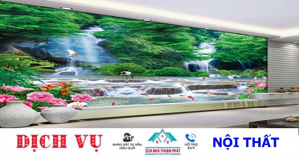 Thi công giấy dán tường