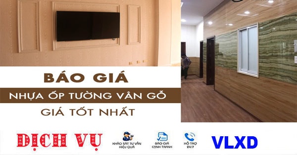Báo giá thi công làm tấm nhựa ốp tường giả đá, giả gỗ